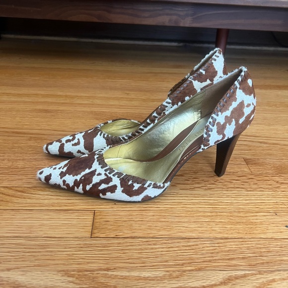Gianni bini pony hair brown  and White Patterned Heels - Picture 3 of 4